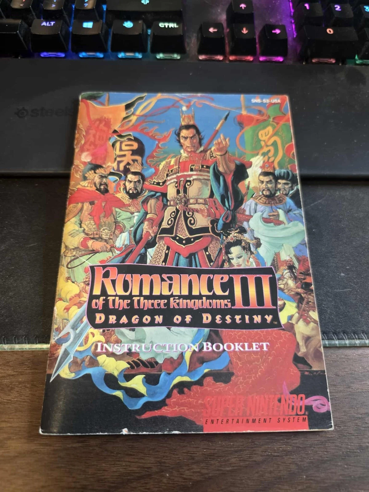 🏯 Romance of the Three Kingdoms III SNES Manual – Dragon of Destiny – Authentic