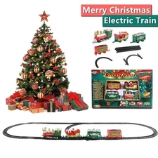 Christmas Electric Train Toy Set Xmas Tree Decoration Train Track DIY Railway Tr