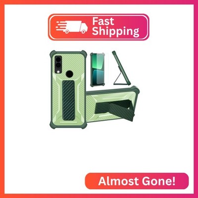 Aroepurt Cat S62 Phone Case Stand Cover with Tempered Glass Screen Protector - H