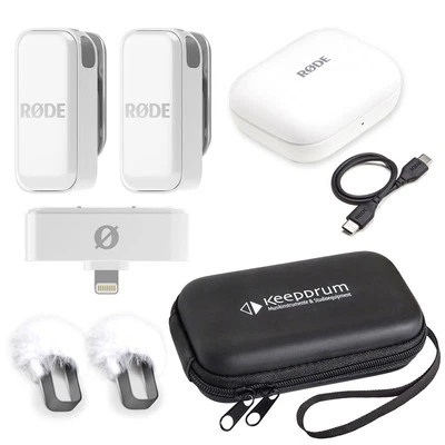 Rode Wireless Micro Drahtloses Mikrofon-System iOS Lightning Weiss mit Soft-Case - Bild 1 von 4