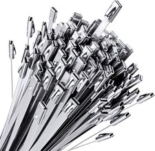 304 Stainless Steel 100 Pack Zip Ties 11.8" - Weather Resistant for Outdoor Use