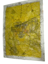 Michael Knotts Painting Watercolor Unsigned 10x14" Abstract portrait 3D crinkle