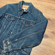 Vintage Levis Blue Denim Trucker Jacket Kids Size 16 Made in USA 70706-0216
