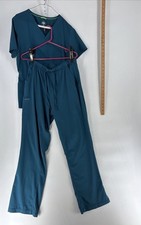 Healing Hands Purple Label Women's Medical Scrub Set Dark Teal Set 2 Pants W Top