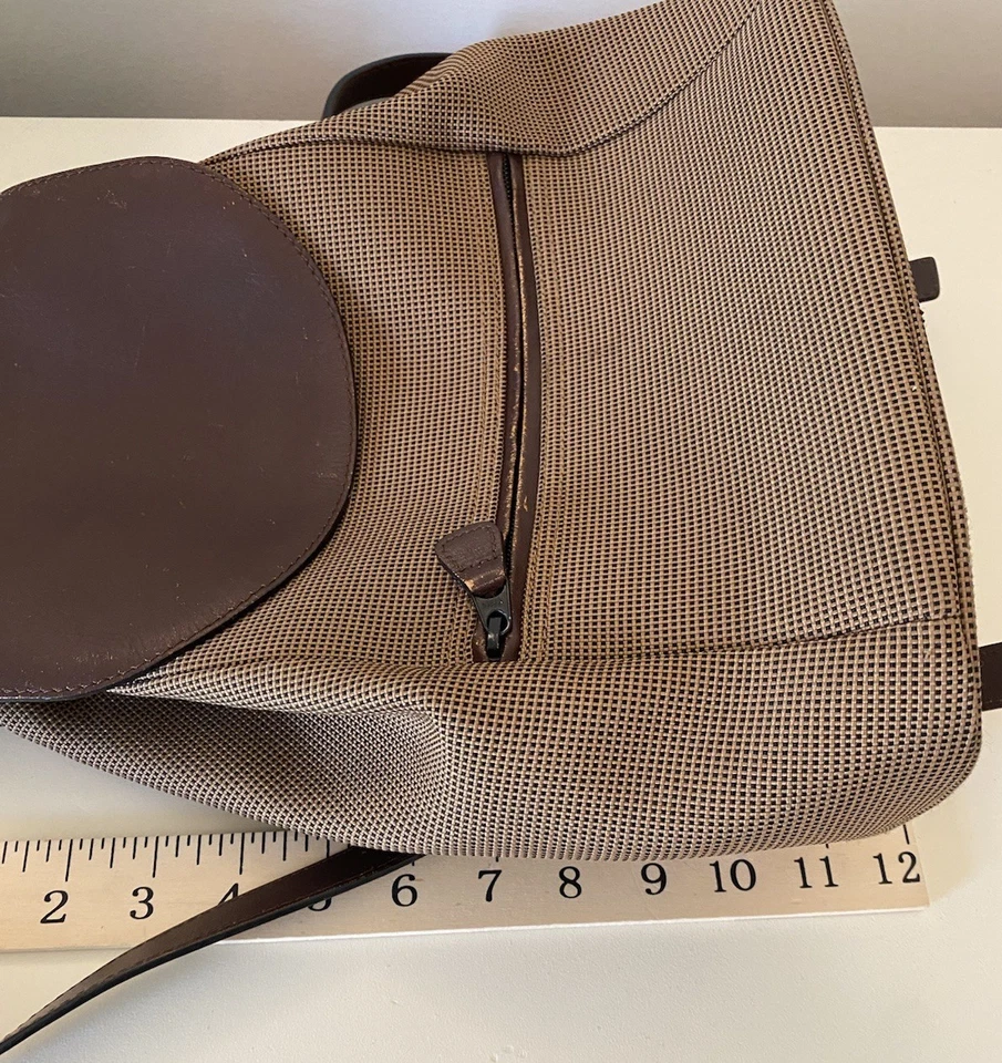 LL Bean Mochila Vintage Cuero Marrón Mochila Boho Viaje Hombres Mujeres Viaje Foto 3 de 4