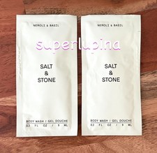 2x Salt Stone NEROLI BASIL Body Wash Sample Pack NEW 0.3 fl.oz