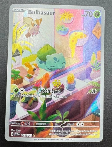 Bulbasaur 143/142 SV07 Stellar Crown – Full Art Holo – PSA – Pokémon Card NM