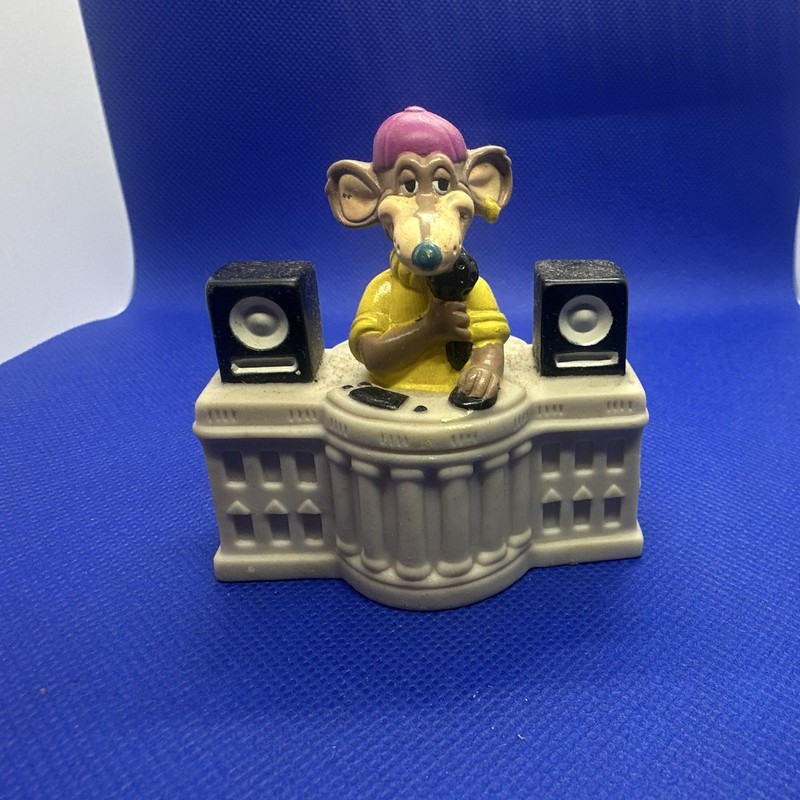 S.R.P. Chuck E. Cheese Mouse DJ Figurine 1992 Plastic Kids Animal Theme