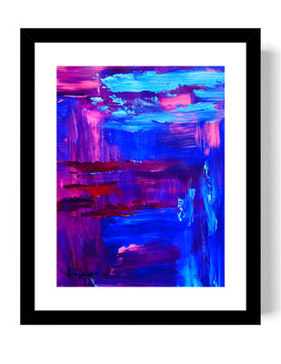 Guajardo Art: Midnight Amethyst 14X11 Paper Bold Vibrant Abstract