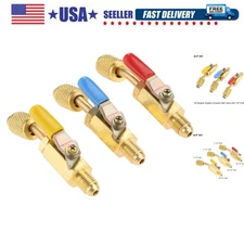 Air Conditioning Refrigerant Angled Compact Ball Valve 1/4’’ SAE, R410A R134A...
