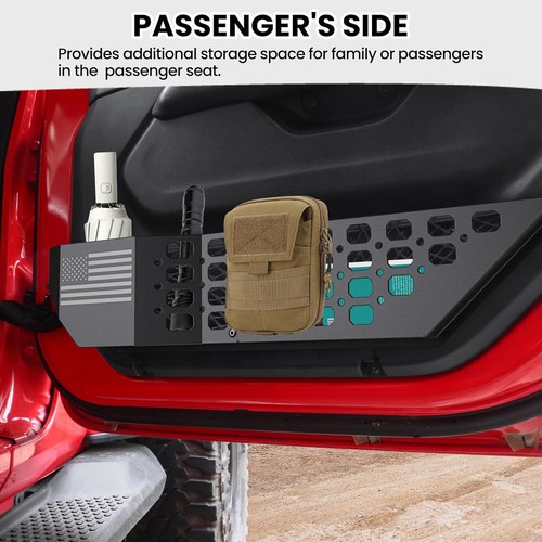 Caja de almacenamiento de bolsillo de puerta delantera de metal Jeep Wrangler JL JLU 4XE 2018-2025 Gladiator - Imagen 5 de 9