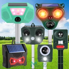 Solar Power Ultrasonic Animal Repeller Pest Repellent Cat Deer Raccoon Bird Dog
