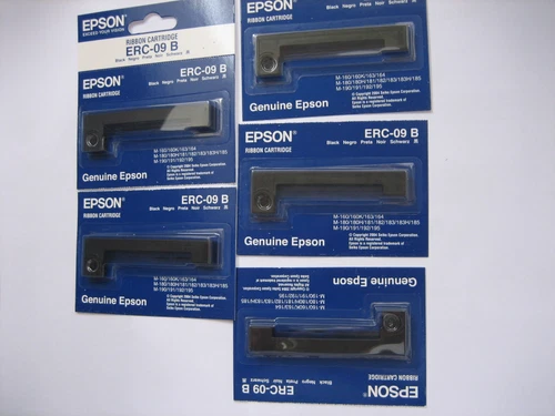 5 -pack Set Bundle Epson Original ERC-09B Ribbon Colour Ribbon Black-Black