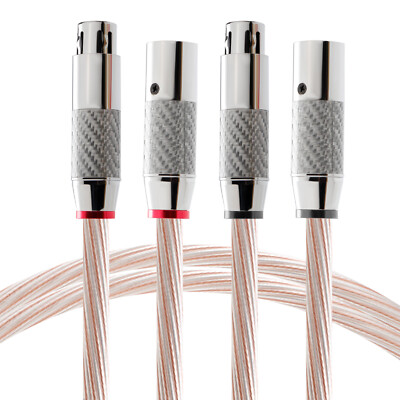 Pair OCC Pure Copper Wire & Silver Plated Mixed Cord HiFi Audio 3Pin XLR Cable