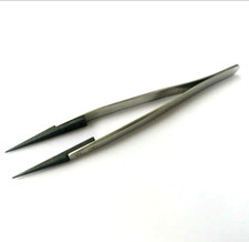 Anti Static Pointed Tip Tweezers Carbon Fiber Plastic For Watchmaker Battery