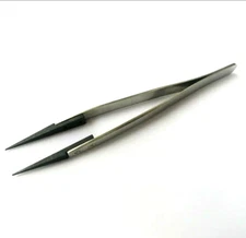 Anti Static Pointed Tip Tweezers Carbon Fiber Plastic For Watchmaker Battery