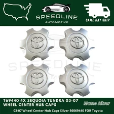 T69440 4X Sequoia Tundra 03-07 Wheel Center Hub Caps Silver 56069440 FOR Toyota