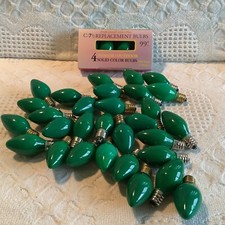30 Lot Of Green Vintage  More Modern Christmas Light Bulbs C-7 1/2