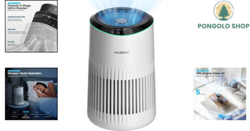 Ultra-Quiet Air Purifier with Blue Ambient Light - Ideal for Bedrooms & Offices - Picture 2 of 11