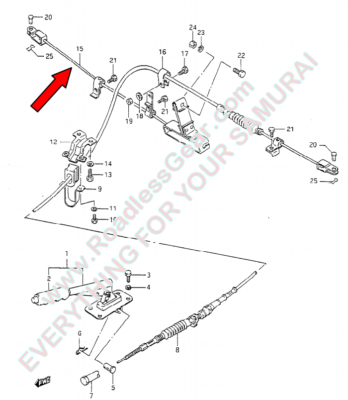 Suzuki Samurai Parking Emergency Hand Brake Cable #2 {54660-83310