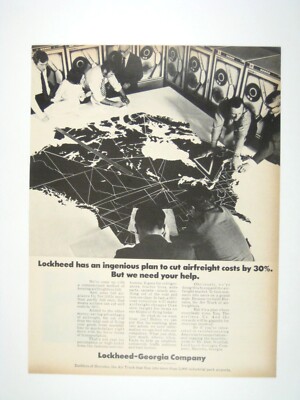 Vintage 1970 Lockheed Georgia Airfreight Cost Reduction Plan Advertisement Print