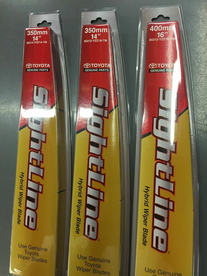 Kit de escobillas limpiaparabrisas delanteras Toyota FJ Cruiser OEM 85212-YZZ1A-TM y 85212-yzz1b-tm Foto 2 de 3