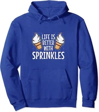 Life Is Better With Sprinkles Ice Cream Cute Gift Unisex Hooded Sweatshirt