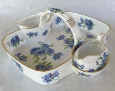 Mint Vintage HAMMERSLEY & Co Strawberry Basket + Sugar/Creamer Cornflower Blue