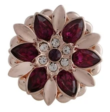 Snap Jewelry Flower Rose Gold Rhinestone 18-20mm Fit Ginger Charms Accessories