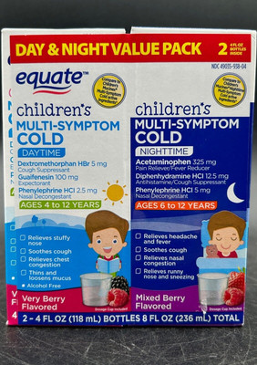 Children's DAY & NIGHT multi-symptom cold relief, 4 oz Each - Brand NEW!