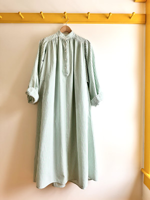 Ron Herman Japan x Ten cotton green stripe shirt dress maxi oversized kaftan OS