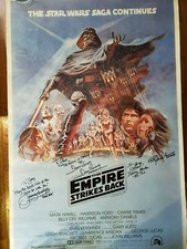 STAR WARS Cast SIGNED Autograph Empire Strikes Poster Dave Prowse Mayhew Bulloch
