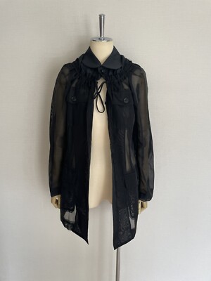 Comme des Garcons See Through Drawstring Sheer Jacket Rare Vintage