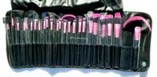 SHUE 24 Piece Black & Pink Professional Face Makeup Brush Set Brushes NEW
