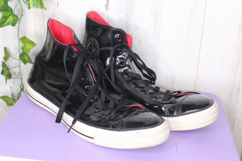 black patent leather converse sneakers