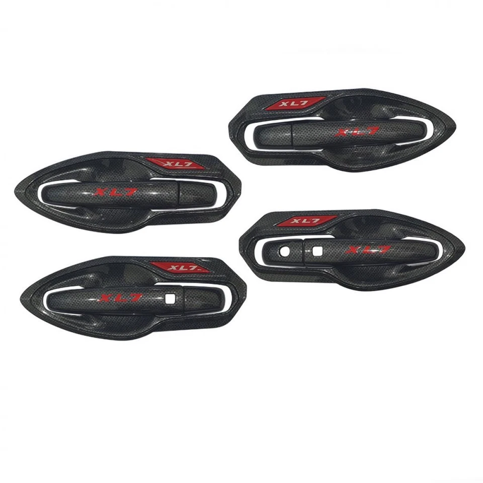 Juego Cubierta Manija Puerta Exterior Carbono Logo Rojo Para Suzuki Ertiga XL7 2020-2022 Foto 3 de 4