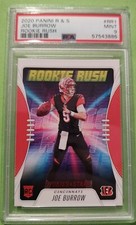 Joe Burrow 2020 Rookies And Stars Red Rookie Rush, Graded PSA Mint 9, Bengals