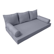  SLIPCOVER ONLY S3 Daybed Mattress Bolster Backrest Covers Piped Trim Twin AD001