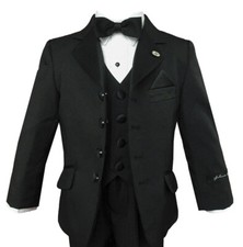 JL5022 Johnnie Lene Kids Boys' Black Tuxedo Dress Suit Set Sizes Baby to Teen