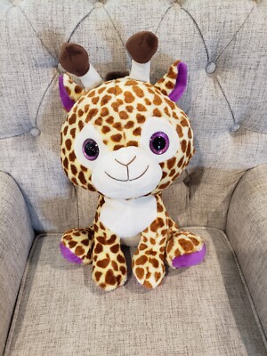  Fun & Fun International HUGE 20'' Plush Stuffed Giraffe Sparkle Eyes 