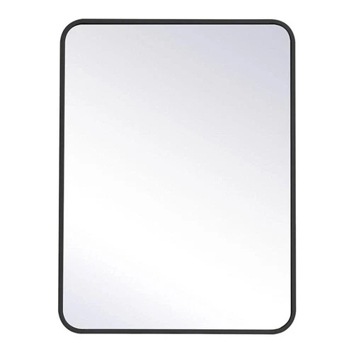 Elegant Decor Evermore 24x32" Soft Corner Metal Rectangular Mirror in Black - Picture 1 of 8