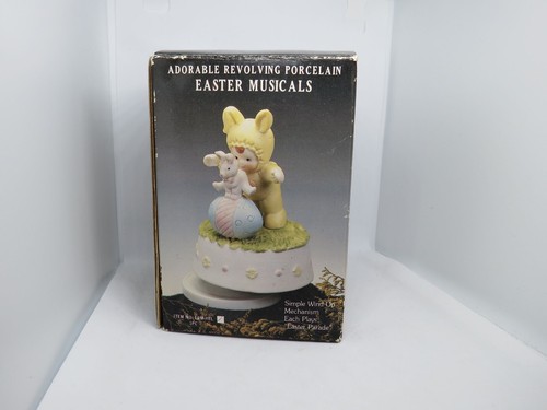 Vintage Porcelain Easter Parade Revolving Music Box - Picture 15 of 17