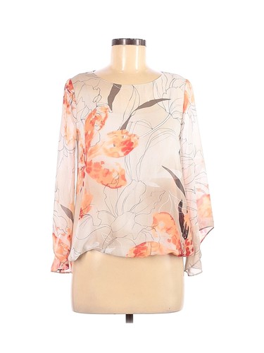Alfani Women Ivory 3/4 Sleeve Blouse S