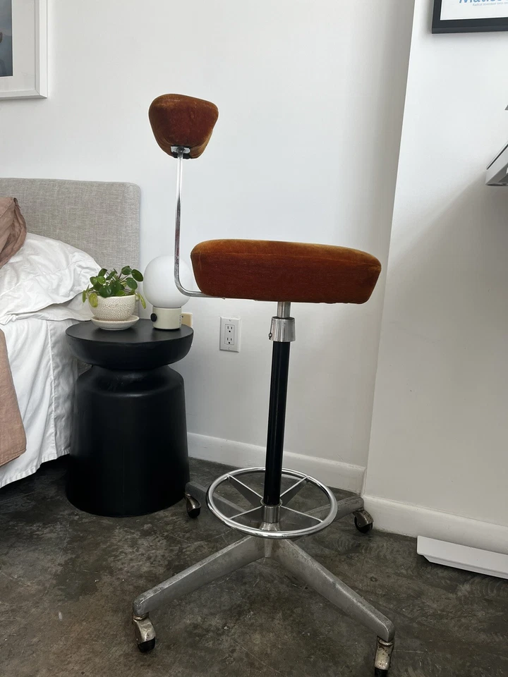 Cadeira de veludo Herman Miller Perch George Nelson meados do século cadeira escritório desenho - Imagem 2 de 4