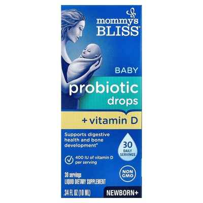 Mommy s Bliss Probiotic Drops  Vitamin D  34 fl oz 10 ml Chemical-Free,