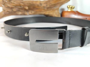 ANCIENNE GUCCI 70/28 037 boucle plaque argentée cuir noir occasion sans boite ceinture