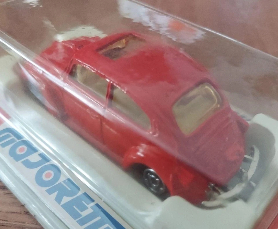SCARCE BOXED VINTAGE MAJORETTE 202 VW BEETLE 1302 DIECAST MODEL RED VOLKSWAGEN - Image 3 of 4
