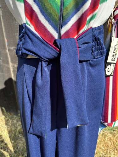 Vtg 70’s NWT Fortrel For Falcon Volup Rainbow Jumpsuit With Palazzo Pants - Picture 4 of 10