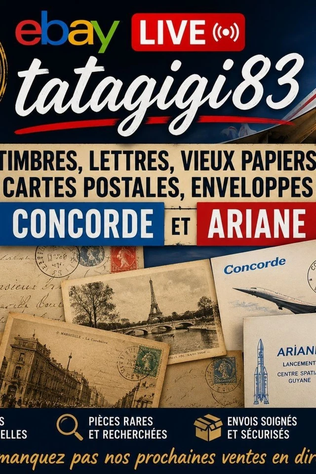 Grande Vente Live Timbres Vieux Papiers Lettres Cartes Postales etc