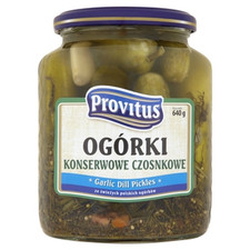 5900580000696 Og&oacute;ki konserwowe z czosnkiem Provitus 640G PROVITUS Dbrowscy, Mal